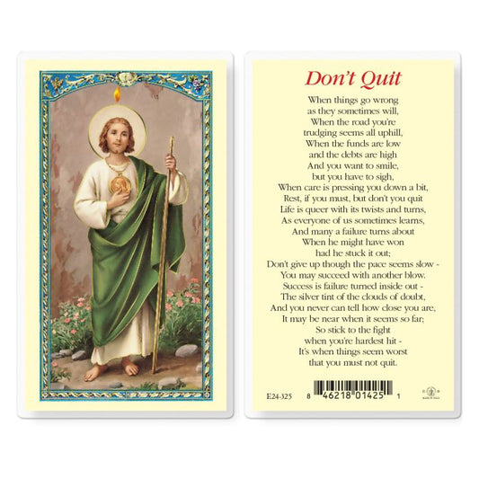 Saint Jude Don't Quit Holy Card
