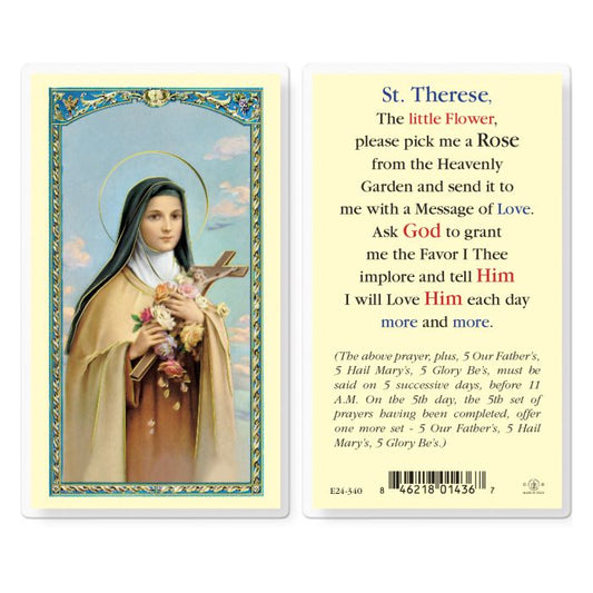 Saint Therese Pick Me a Rose Holy Card