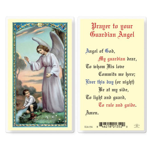 Prayer to Guardian Angel for Boy Holy Card