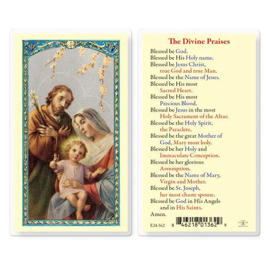 The Divine Praises Holy Family Holy Card