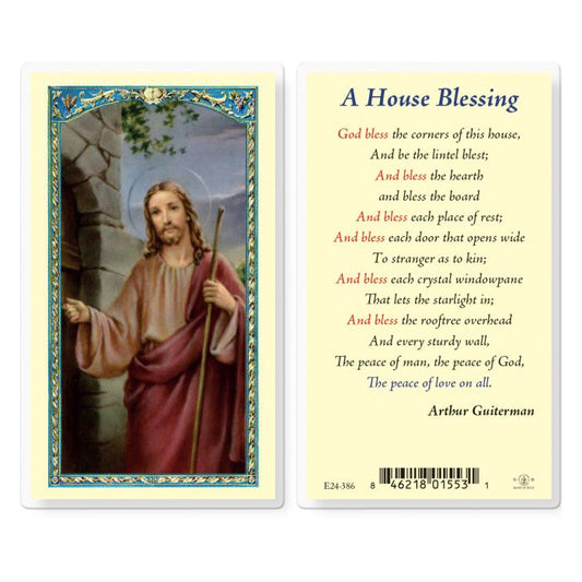 A House Blessing Christ Knock Holy Card
