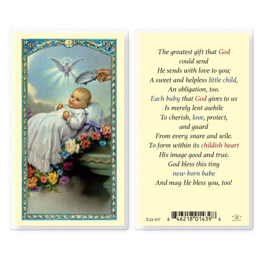 Baby's Baptismal Holy Card