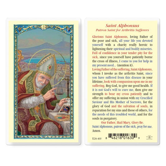 Saint Alphonsus with a Prayer Holy Card