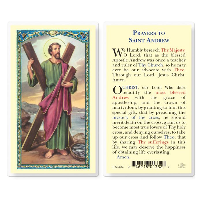 Saint Andrew Holy Card