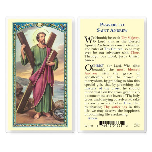 Saint Andrew Holy Card