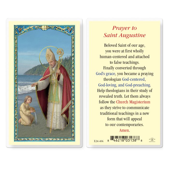 Saint Augustine Holy Card