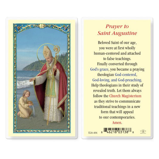 Saint Augustine Holy Card
