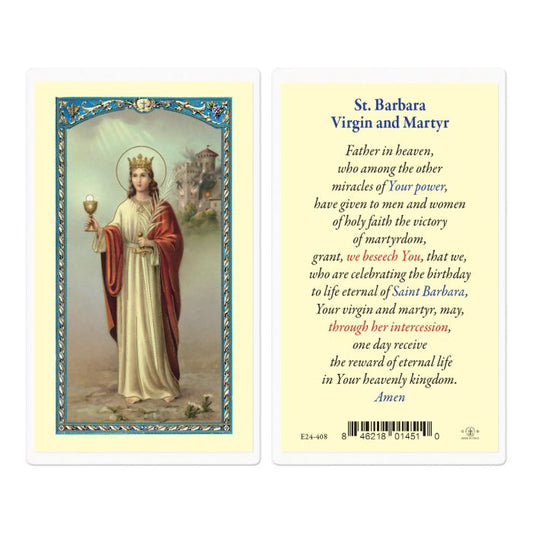 Saint Barbara Holy Card