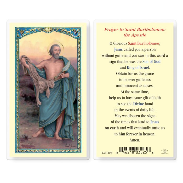 Saint Bartholomew Holy Card