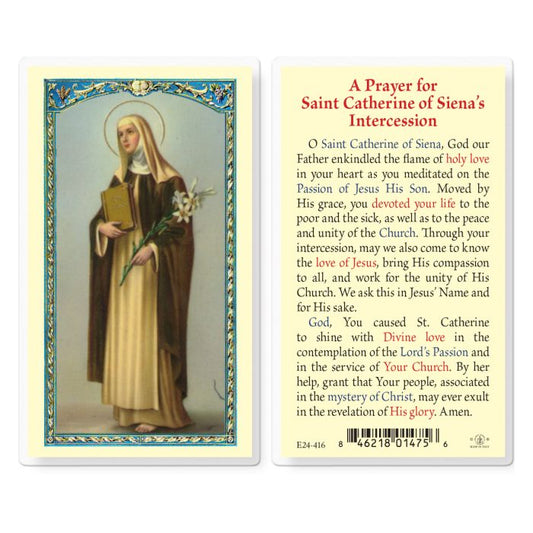 Saint Catherine of Siena Holy Card
