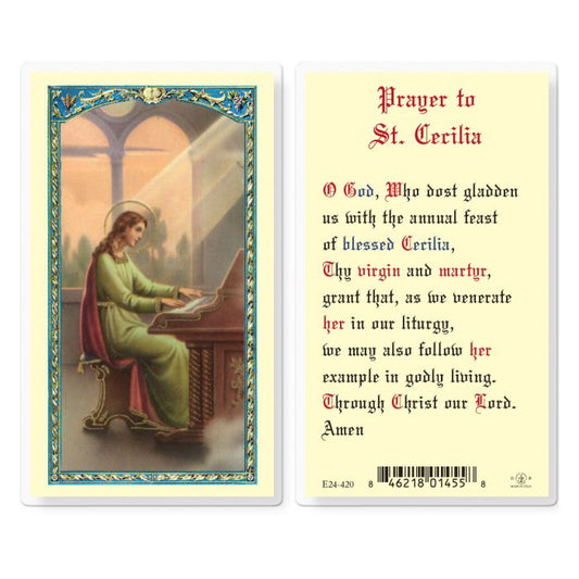 Prayer to Saint Cecilia Holy Card