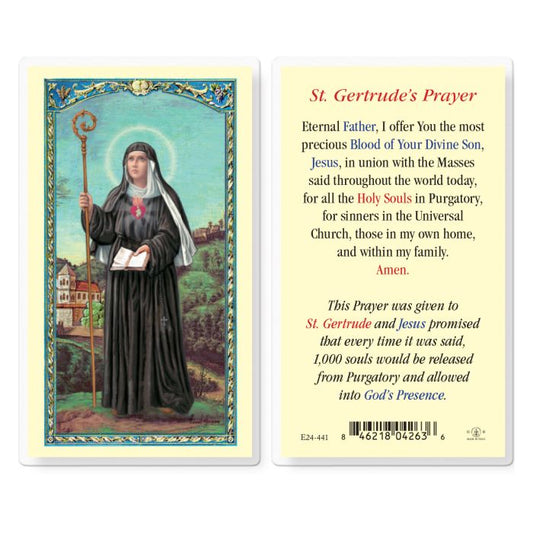 Saint Gertrude Holy Card