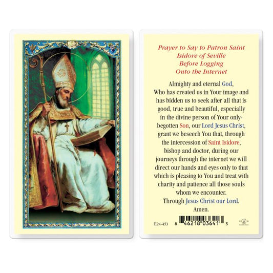 Saint Isidore of the Internet Holy Card