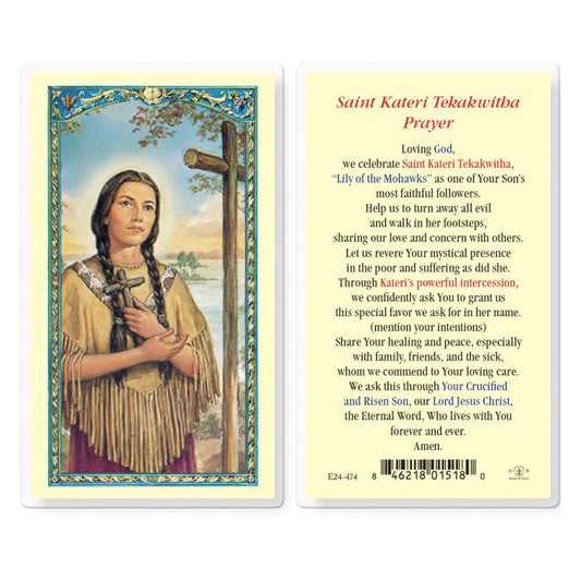 Saint Kateri Tekakwitha Prayer Holy Card