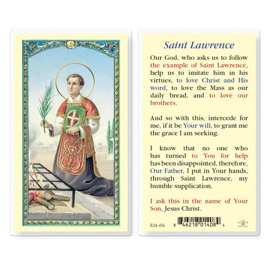 Prayer to Saint Lawrence Holy Card