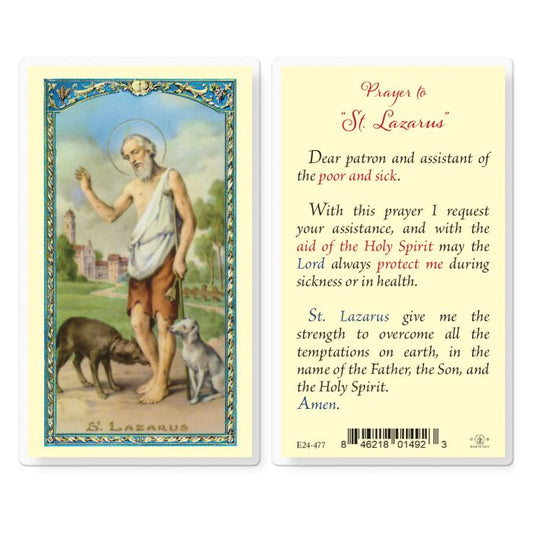 Prayer to Saint Lazarus Holy Card
