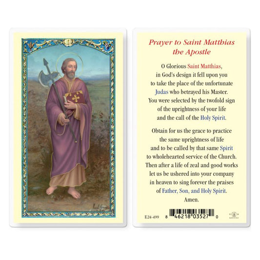 Saint Matthias Holy Card