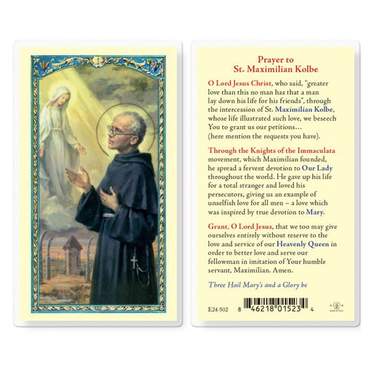 Saint Maximilian Kolbe Holy Card