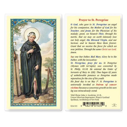 Saint Peregrine Holy Card