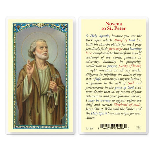 Saint Peter Novena Prayer Holy Card