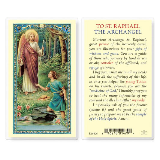 Saint Raphael Holy Card