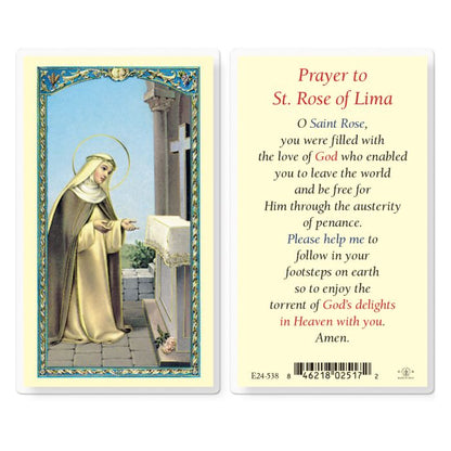Saint Rose of Lima Holy Card