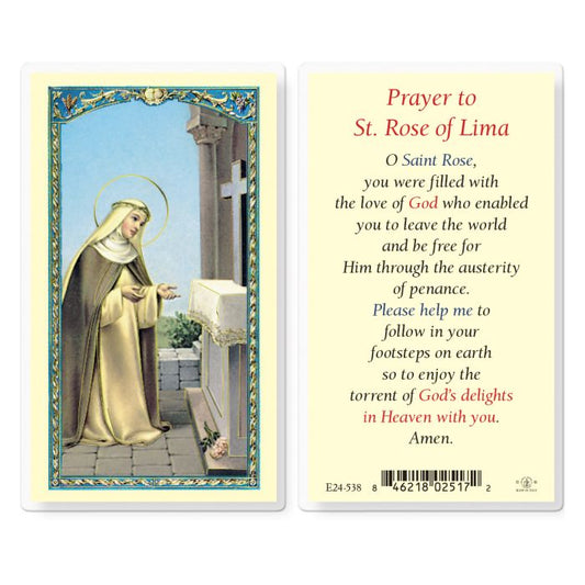 Saint Rose of Lima Holy Card