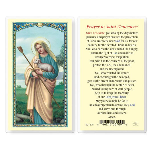 Saint Genevieve Holy Card