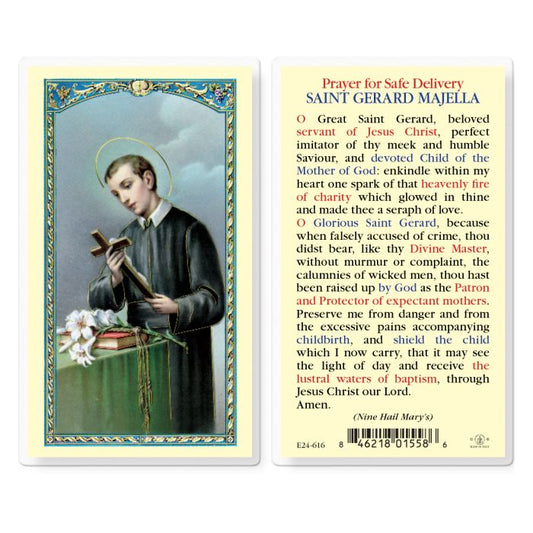 Saint Gerard Prayer for Safe Delivery Holy Card