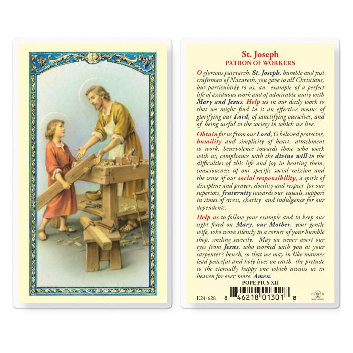 Saint Joseph Patron of Workers Holy Card