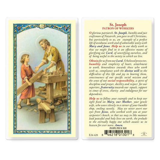Saint Joseph Patron of Workers Holy Card