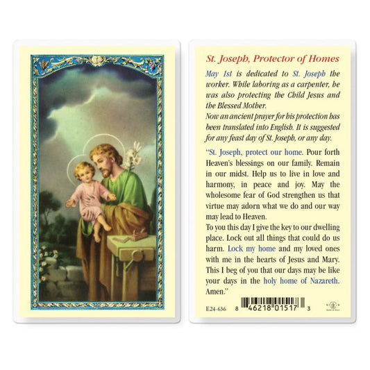 Saint Joseph Protection of Homes Holy Card
