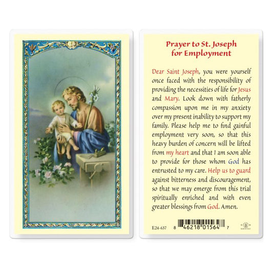 Saint Joseph Employment Prayer Holy Card