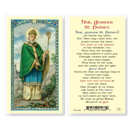 Saint Patrick Hail Glorious Holy Card