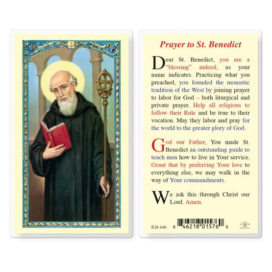 Saint Benedict Holy Card