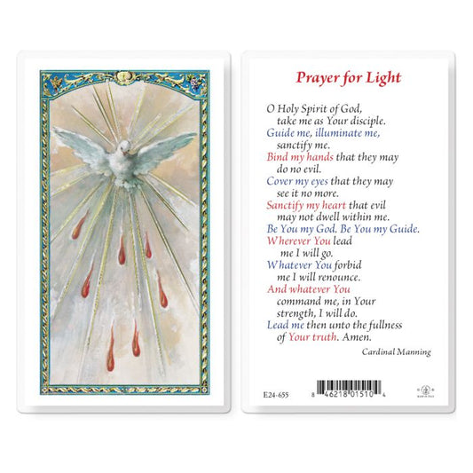 Prayer For Light Holy Card