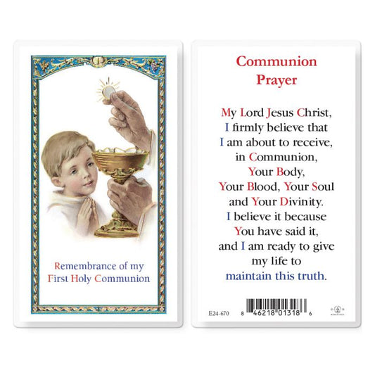 Communion Boy Holy Card