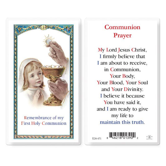 Communion Girl Holy Card