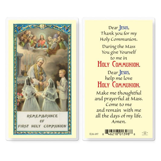 Communion Prayer Boy and Girl Holy Card