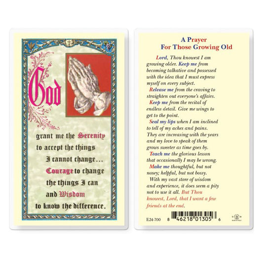 Prayer for Those Growing Old Holy Card