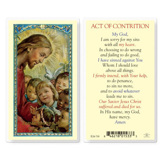 Act of Contrition with Christ Kids Holy Card