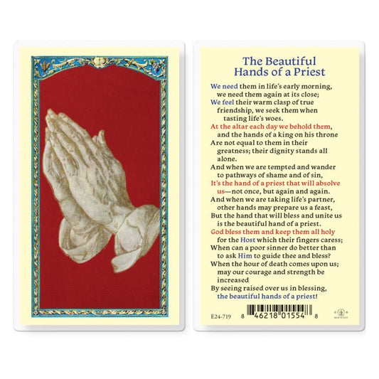 Beautiful Hands of a Priest Holy Card