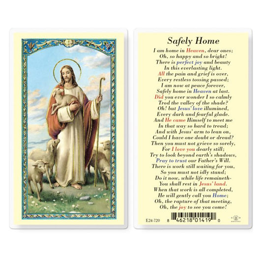 Safely Home with the Good Shepherd Holy Card