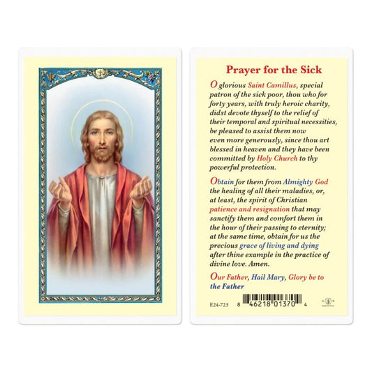 Prayer for the Sick with Christ Holy Card