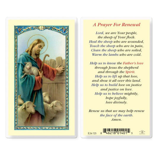 Prayer for Renewal with Good Shepherd Holy Card