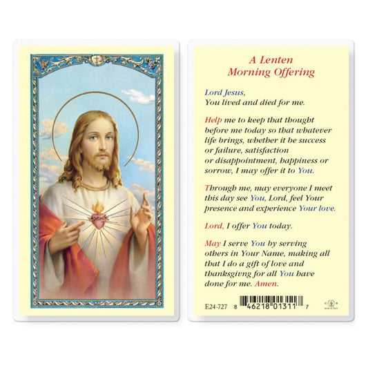 A Lenten Morning Offering Holy Card