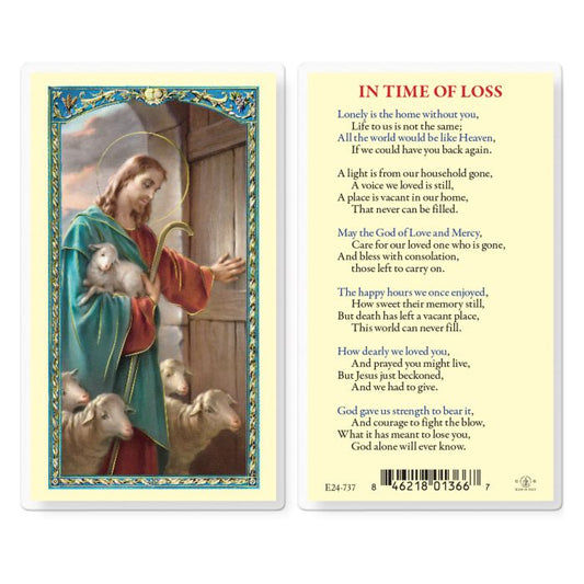 In The Time of Loss with Good Shepherd Holy Card
