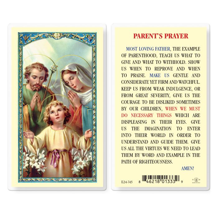 Parents Prayer Holy Card