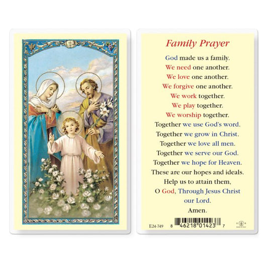 Family Prayer Holy Card