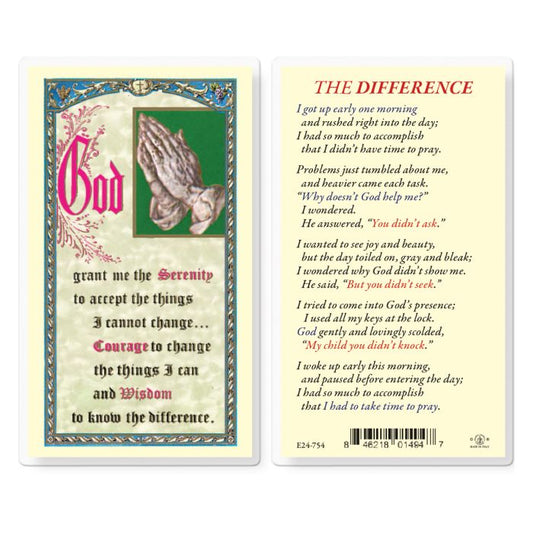 The Difference with Serenity Holy Card